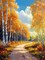 Autumn Birch Forest Path Diamond Painting Kit for Adults & Beginners – 5D Full Drill Sparkling Landscape Diamond Art Kit, Scenic Woodland DIY Gem Art Craft for Home Wall Décor & Gifts, 12 x 16 Inch